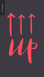 up lettering and arrows vector