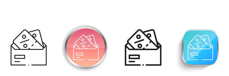 coupons icon thin linear regular and button style vector image