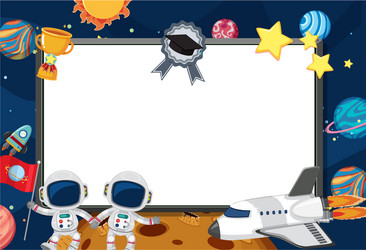Frame template design with space theme vector