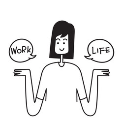 Hand drawn doodle work and life balance icon Vector Image