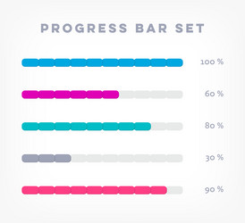 Progress Loading Bars with Percent vector image