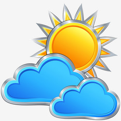 weather icon with a sunny vector