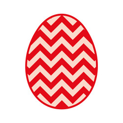 easter egg with zig zag red print pattern vector image