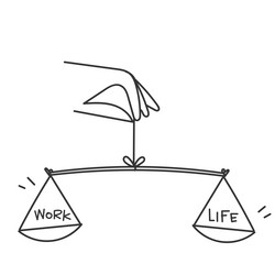 Hand drawn doodle work and life balance icon Vector Image