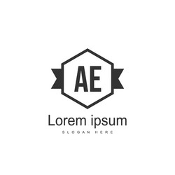 Initial letter ae logo template design Royalty Free Vector