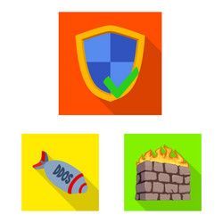 isolated object of virus and secure symbol vector image
