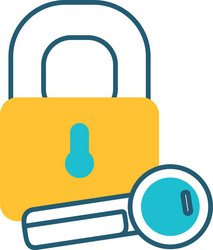 Secure padlock with key access icon vector