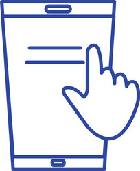 smartphone device with pointer hand vector image