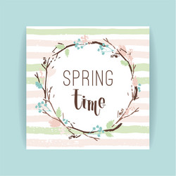 Spring frame of branches and leaves vector