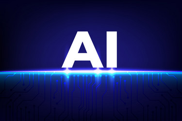 abstract digital ai concept with glowing circuit vector image