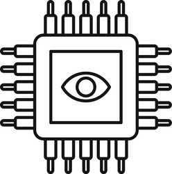ai processor icon outline style vector image
