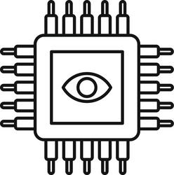 ai processor icon outline style vector