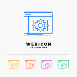 Api app coding developer software 5 color line vector