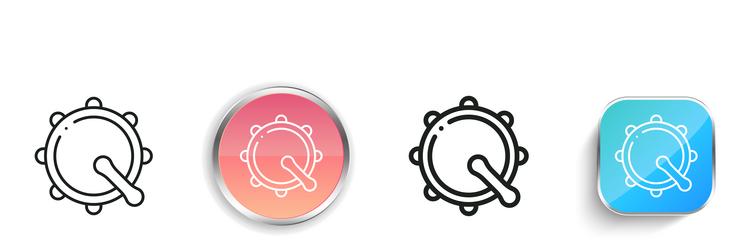 bodhrn icon thin linear regular and button style vector image