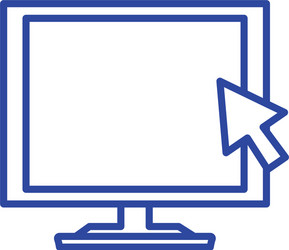 computer monitor with pointer arrow vector image