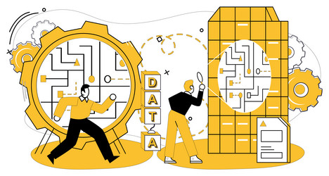 data mining computing power becomes magic wand vector image
