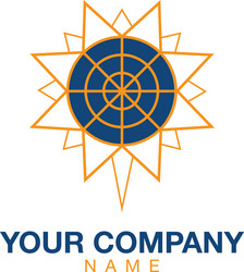 Geometric sun logo solar utility vector