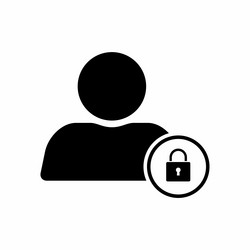 Lock user icon in flat style vector