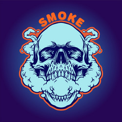 Skull with Smoke Silhouette Vector Image