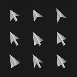 3d style cursor collection in many shapes vector image