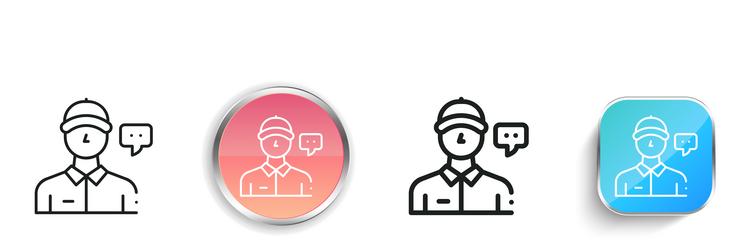 courier icon thin linear regular and button style vector image