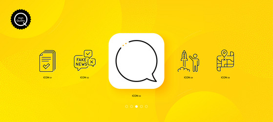 launch project handout and speech bubble minimal vector