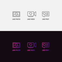 Set icons for social networks like mark vector