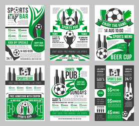 Sports Bar Football Menu Posters Vector Image