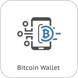 Bitcoin wallet icon vector