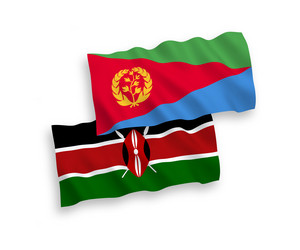 flags of eritrea and kenya on a white background vector image