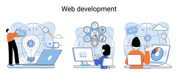 web development coding and programming creation vector image