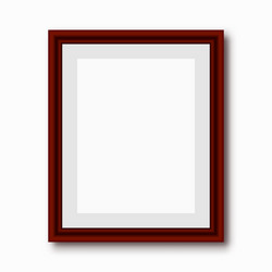 wooden rectangular 3d photo frame with shadow vector