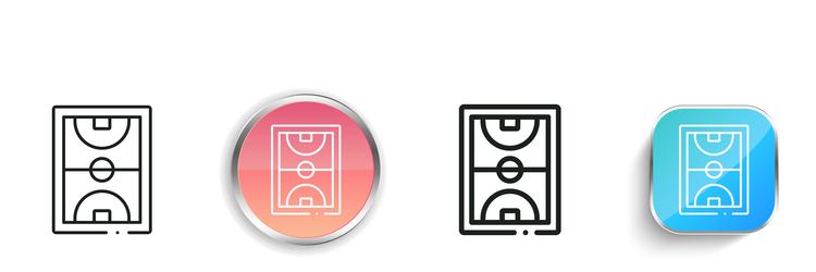 court icon thin linear regular and button style vector image