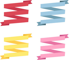 Four color ribbon patterns vector