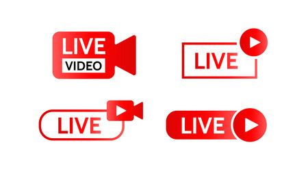 Live button play start interface design element vector