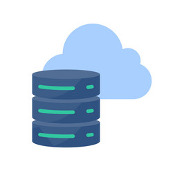a database for storing large data in the cloud vector image