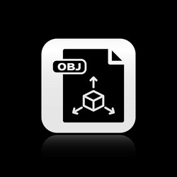 black obj file document download button icon vector image