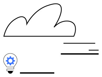 cloud computing concept with lightbulb and gear vector image
