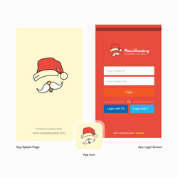 Company santa clause splash screen and login page vector