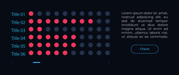 Horizontal dot chart ui element template vector