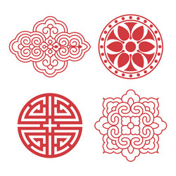 Traditional korean symbols korea pattern Vector Image
