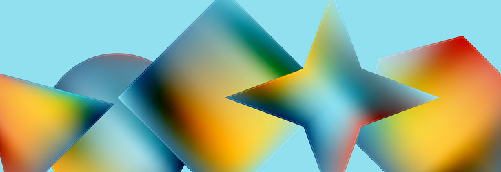 neon color geometric shapes square triangle circle vector image