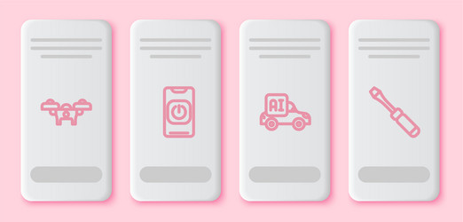 set line drone turn off robot from phone vector image