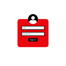 sign in screen template with user icon vector image
