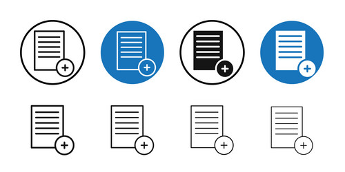 add document icon thin line art collection vector image