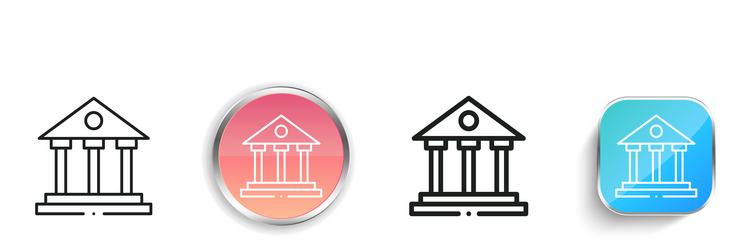 courts icon thin linear regular and button style vector image