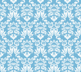 Ikat damask blue Royalty Free Vector Image - VectorStock