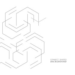 design with connect hexagon vector image