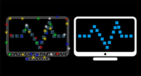 Flare mesh network pulse monitoring icon vector