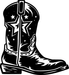 Minimalist Cowboy Boot Silhouette Vector Image